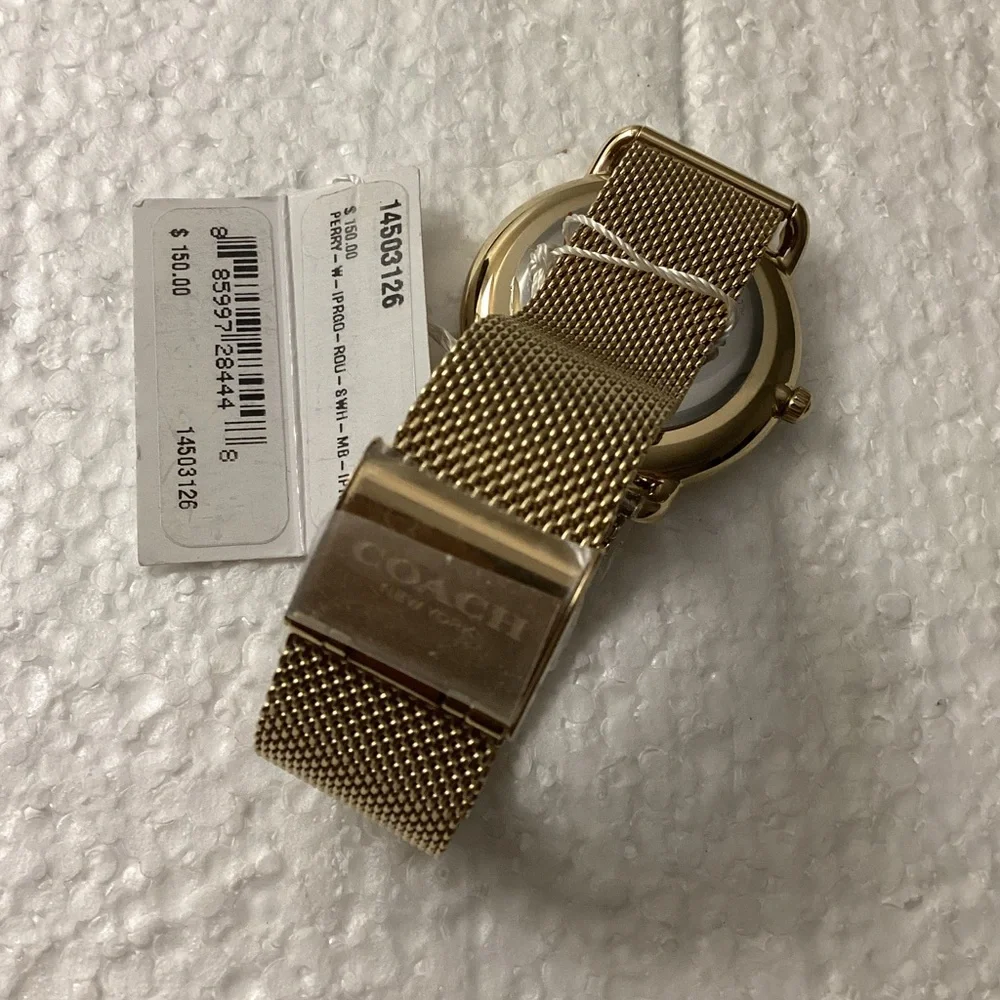 Coach Women's Elliot Gold-Tone Stainless Steel Mesh Bracelet Watch 36mm